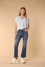 Olivia Damen 5-Taschen-Jeans in Stretch-Denim mit Trompeten-Saum Slim Fit