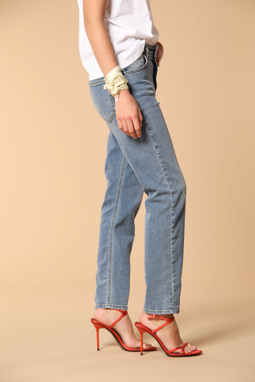 Agnes pantalone 5 tasche donna in denim blu stretch regular fit