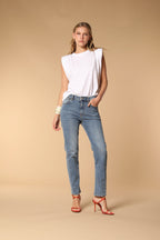 Agnes pantalone 5 tasche donna in denim blu stretch regular fit