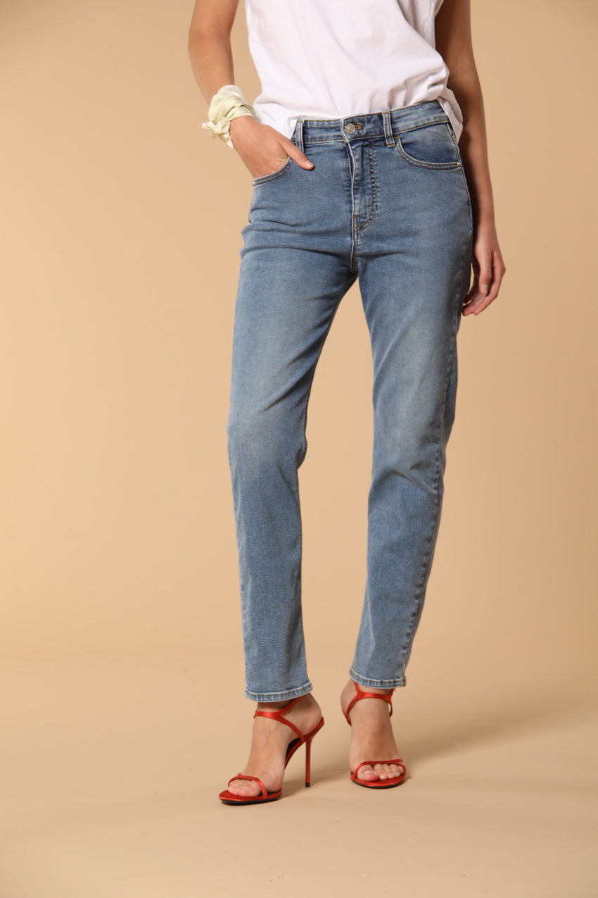 Agnes pantalone 5 tasche donna in denim blu stretch regular fit