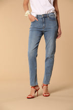 Agnes pantalone 5 tasche donna in denim blu stretch regular fit