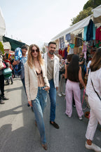 Victoria pantalone 5 tasche donna in denim blu stretch straight fit