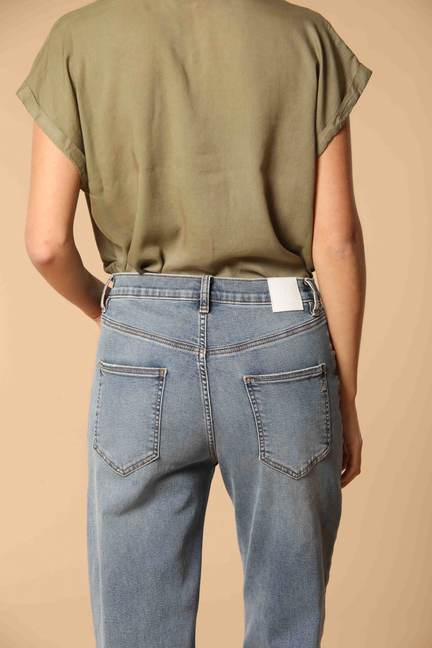 Victoria pantalone 5 tasche donna in denim blu stretch straight fit