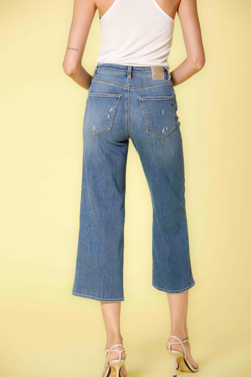 image 4 de pantalon femme 5 poches en denim modèle samantha en bleu marine de mason's