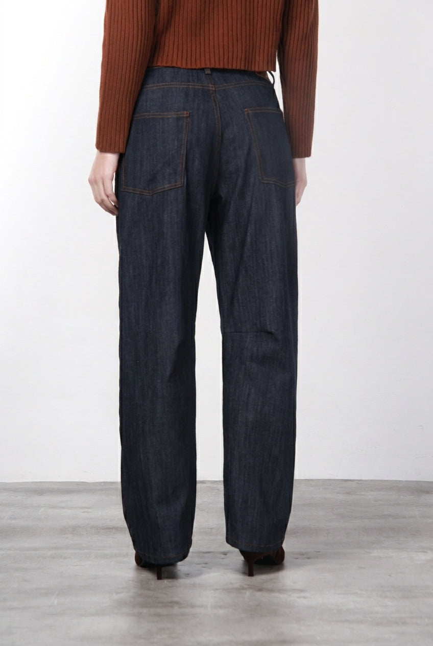 Vivienne pantalone chino 5 tasche donna in denim stretch baloon fit