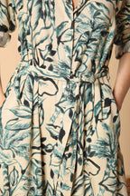 Colette Dress Damen Langkleid aus Leinen-Viskose-Mischgewebe mit Blumenmuster 