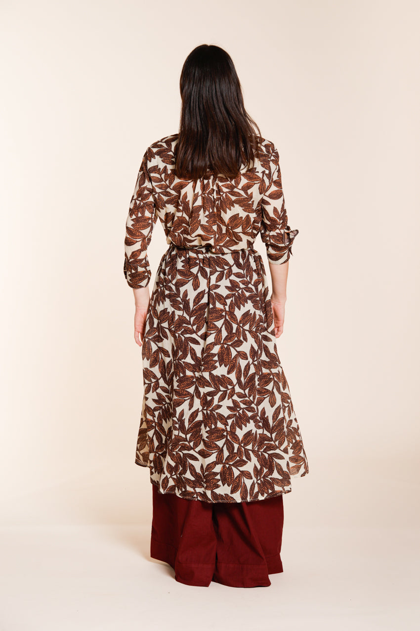 Nicole Dress Kleid Damen aus Baumwollmusselin Ramage-Druck