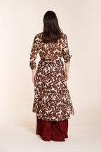 Nicole Dress Kleid Damen aus Baumwollmusselin Ramage-Druck