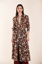 Nicole Dress Kleid Damen aus Baumwollmusselin Ramage-Druck