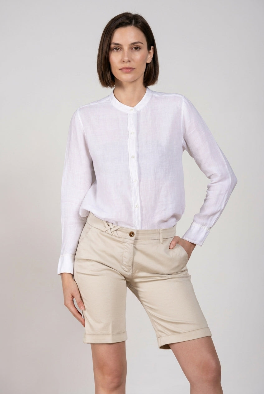 New York bermuda chino donna in raso stretch slim fit