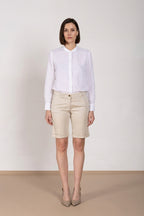 New York bermuda chino donna in raso stretch slim fit