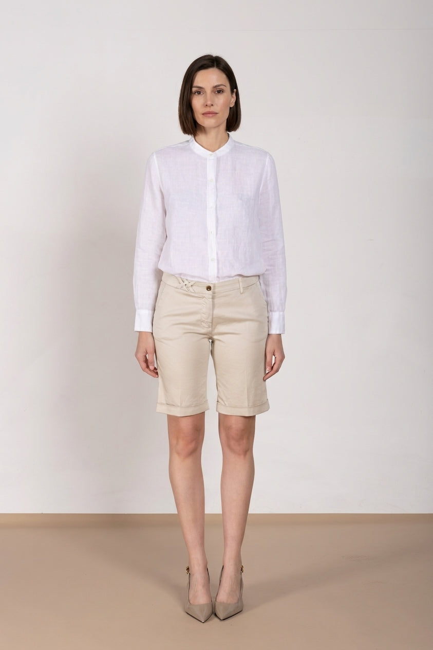 New York bermuda chino donna in raso stretch slim fit