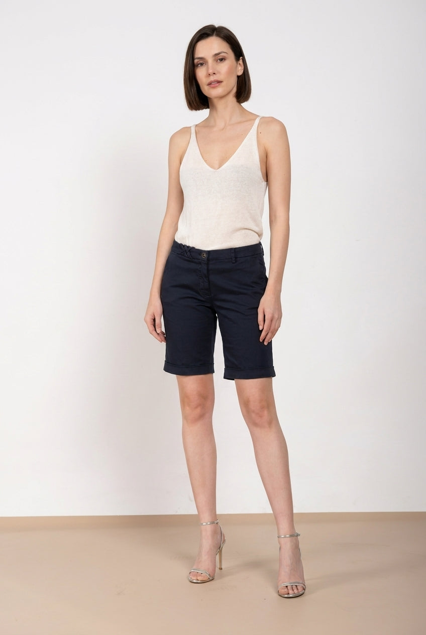 New York bermuda chino donna in raso stretch slim fit
