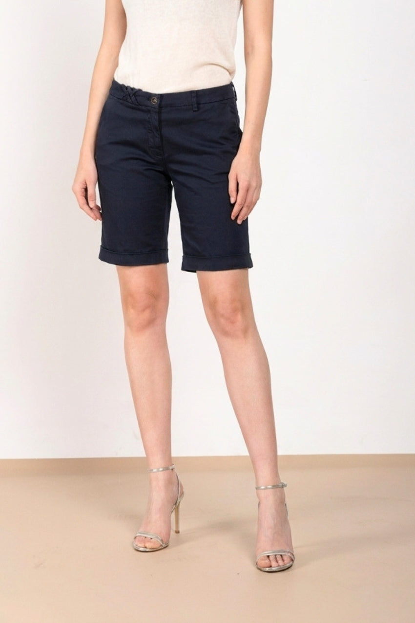 New York bermuda chino donna in raso stretch slim fit