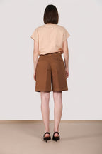 Brigitte women's chino bermuda in slub cotton and linen relaxed fit