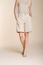 Brigitte women's chino bermuda in slub cotton and linen relaxed fit