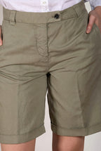 Brigitte bermuda chino femme en coton et lin flammé relaxed fit