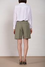 Brigitte women's chino bermuda in slub cotton and linen relaxed fit