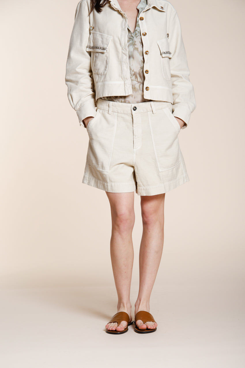 Dallas women's cargo bermuda in slub cotton relaxed fit