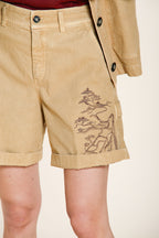 Baltimora bermuda cargo femme en panama flammé relaxed fit