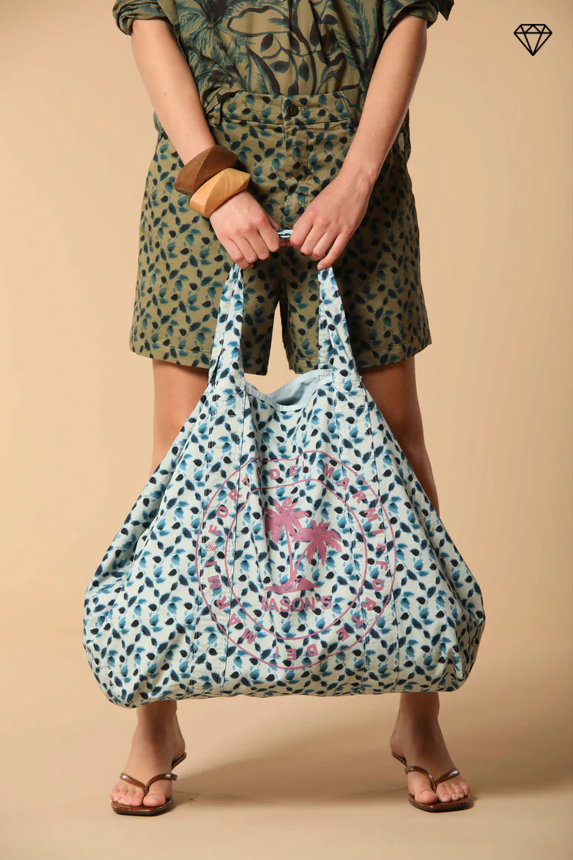 Mason’s bag unisex bag in cotton with leaf print ①