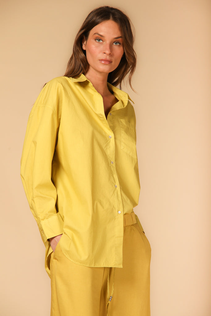 Image 3 de chemise femme modèle Lauren en jaune, coupe oversize de Mason's