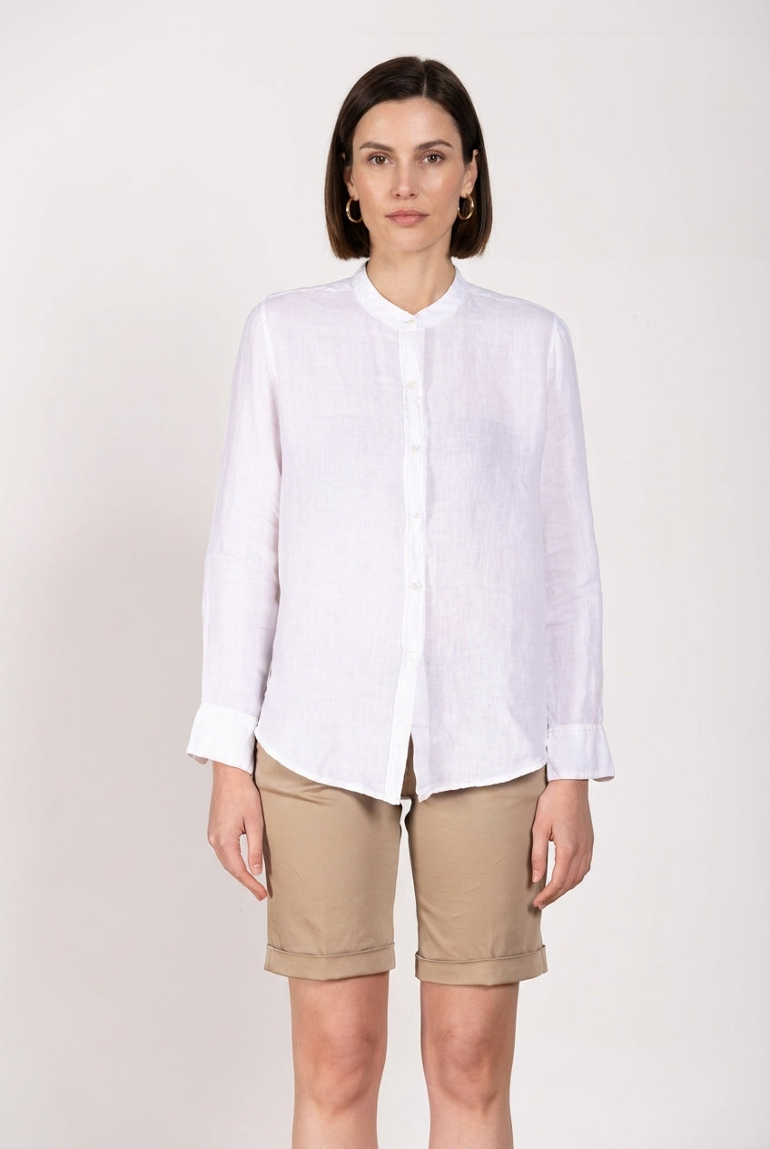Delhi women's long-sleeved shirt in linen canvas