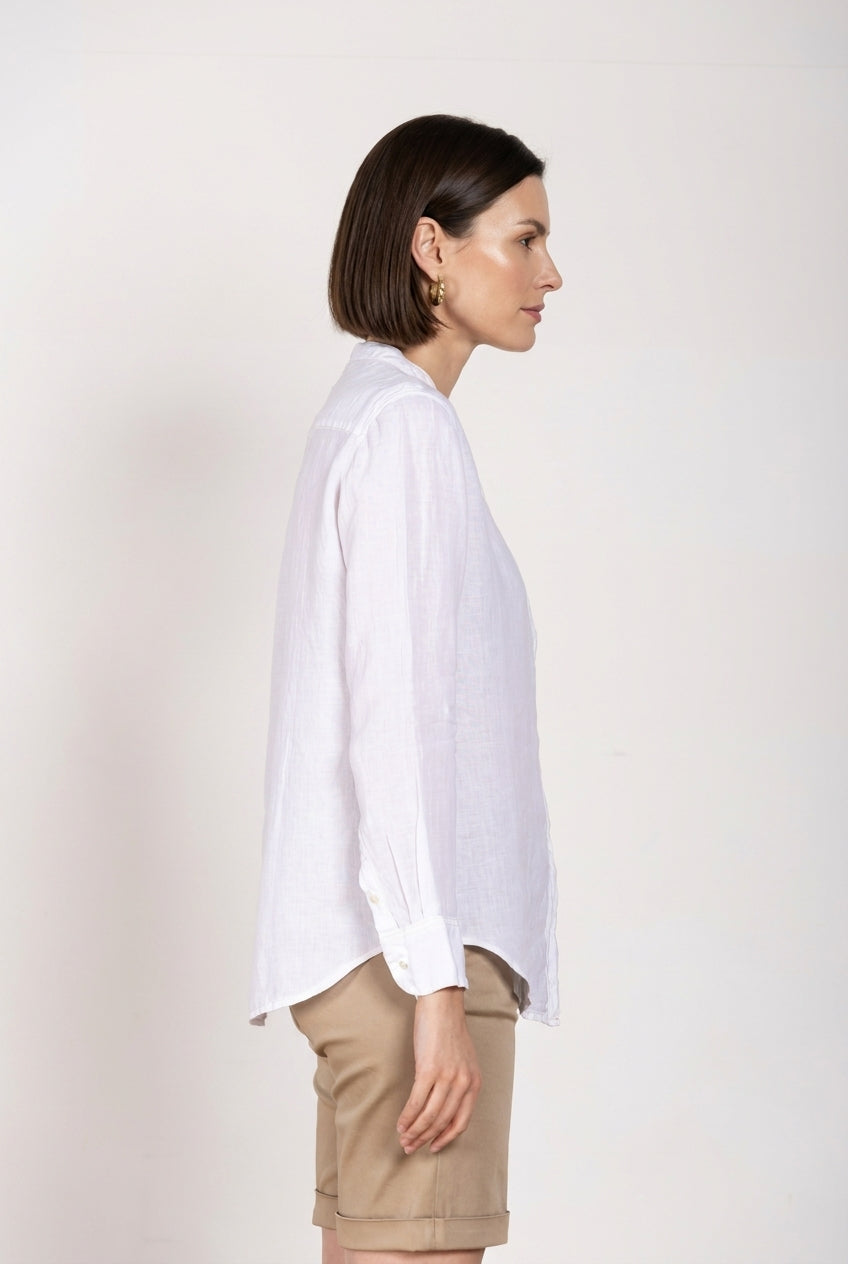 Delhi women's long-sleeved shirt in linen canvas