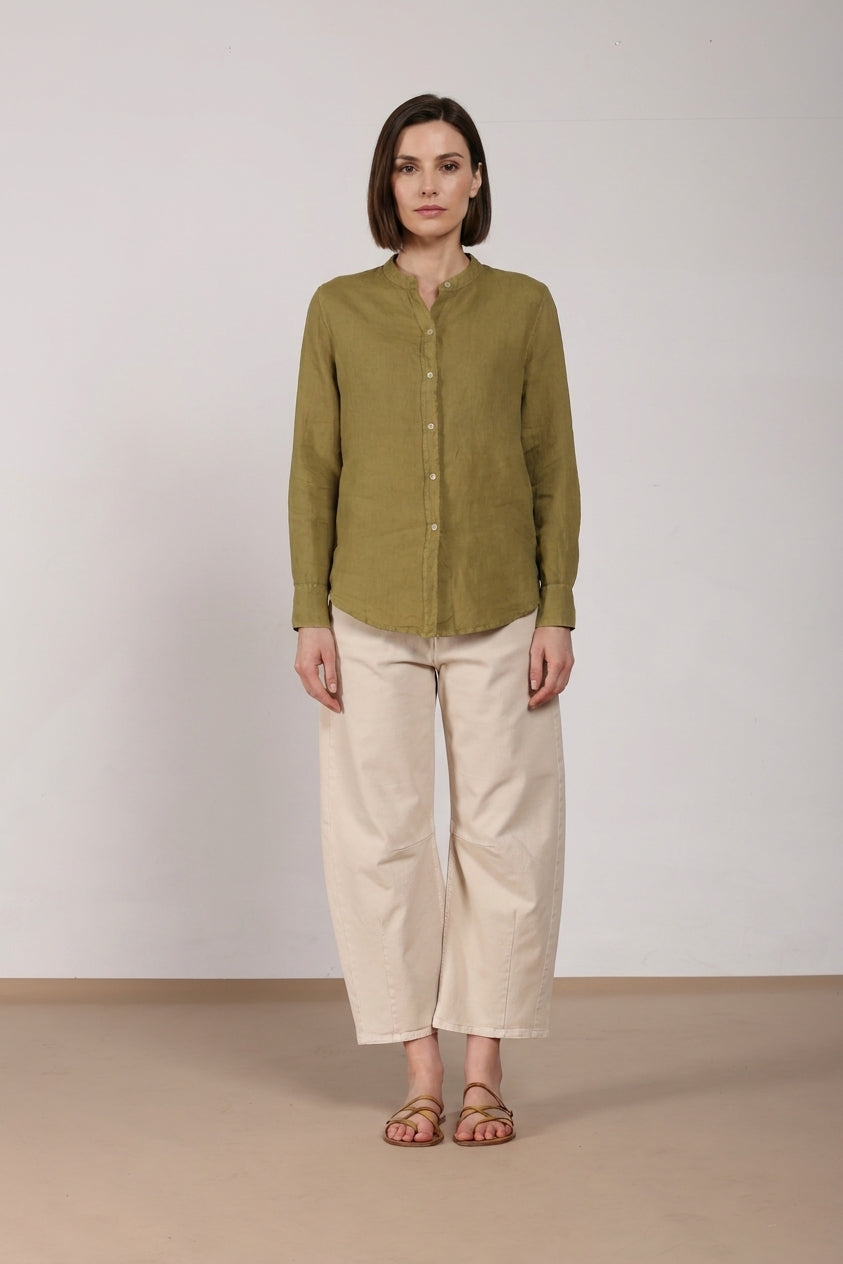 Delhi chemise femme à manches longues en toile de lin