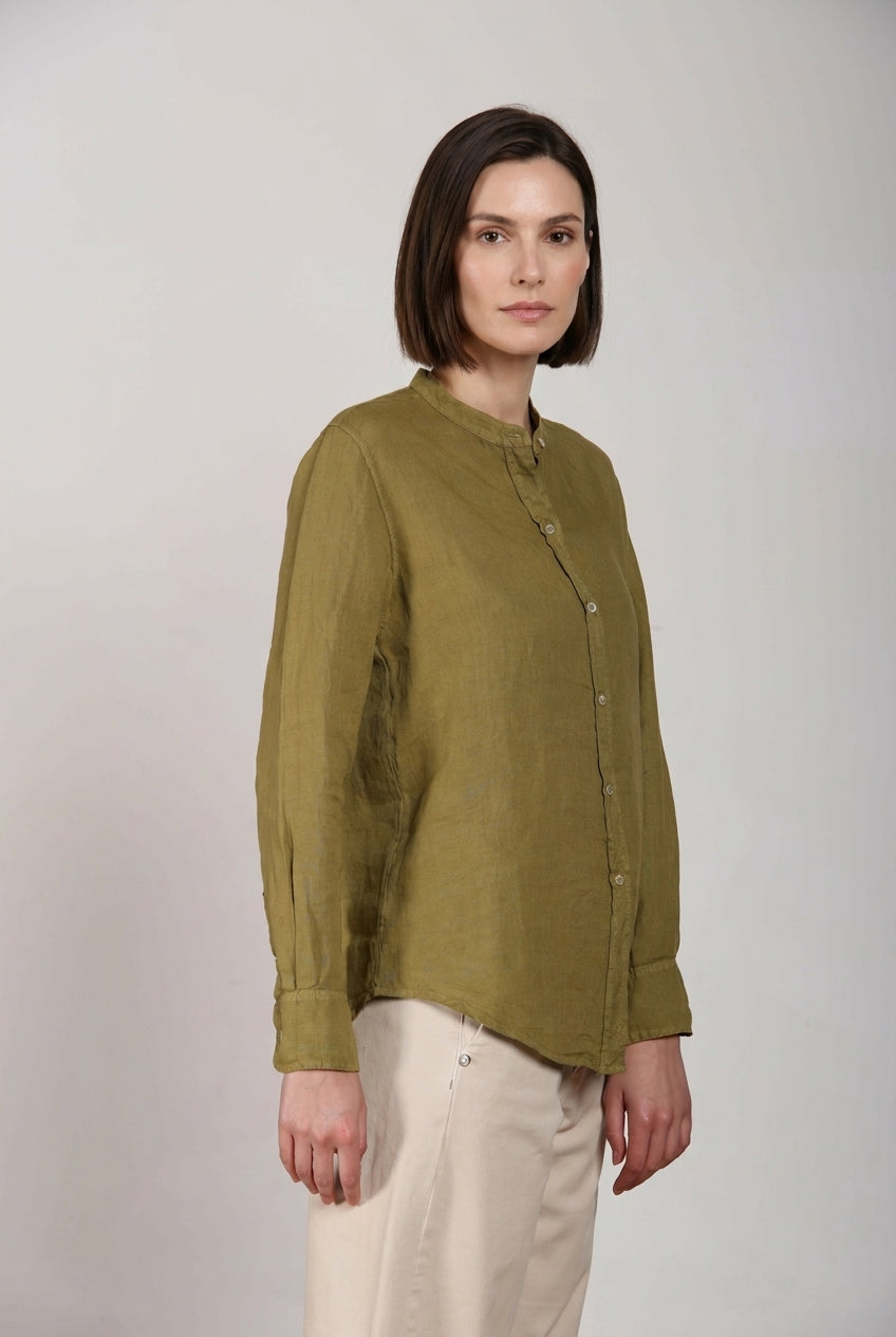 Delhi chemise femme à manches longues en toile de lin