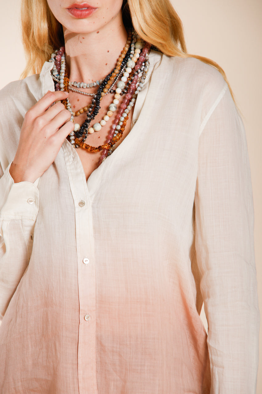 Delhi women's shirt long-sleeved in ramie
