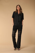 Florida Damenbluse mit kurzen Ärmeln aus Popeline