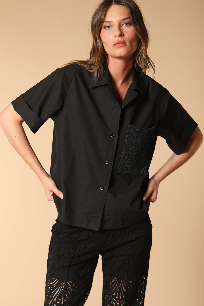 Florida chemise femme à manches courtes en popeline