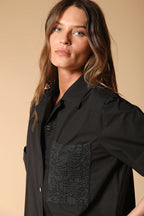 Florida Damenbluse mit kurzen Ärmeln aus Popeline