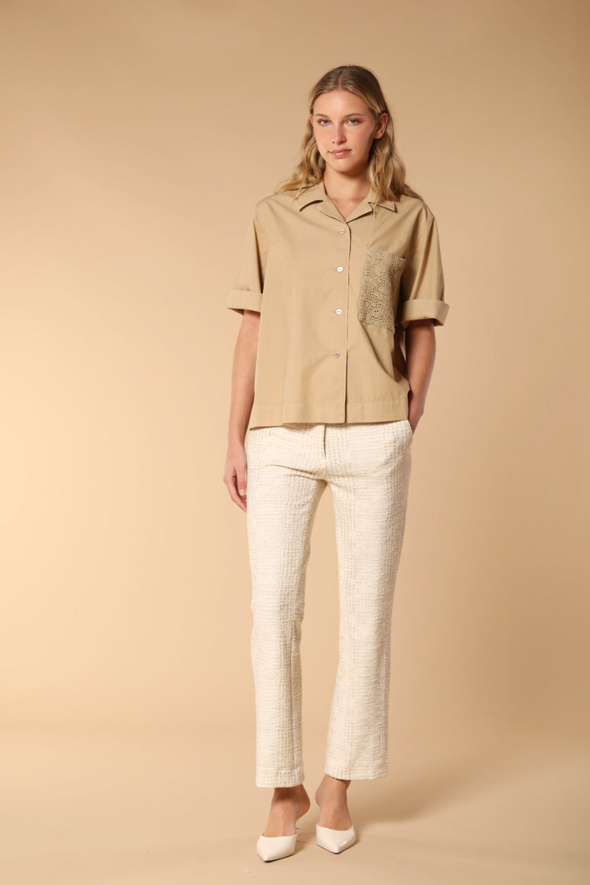 Florida Damenbluse mit kurzen Ärmeln aus Popeline