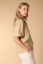 Florida Damenbluse mit kurzen Ärmeln aus Popeline