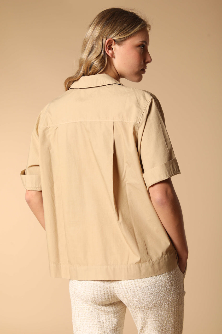 Florida Damenbluse mit kurzen Ärmeln aus Popeline