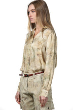 Sharon camicia donna in viscosa fantasia a fiori sfumati