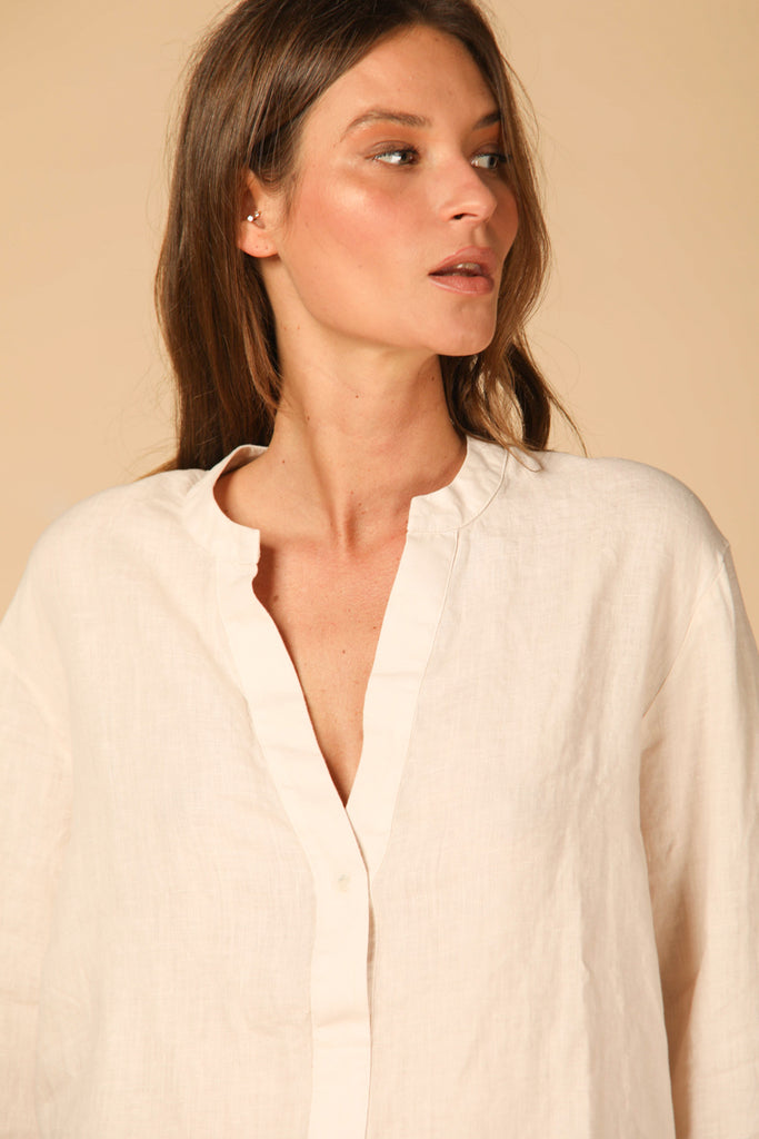 Image 3 de chemise pour femme à manches longues avec col coréen couleur stuc de Mason's