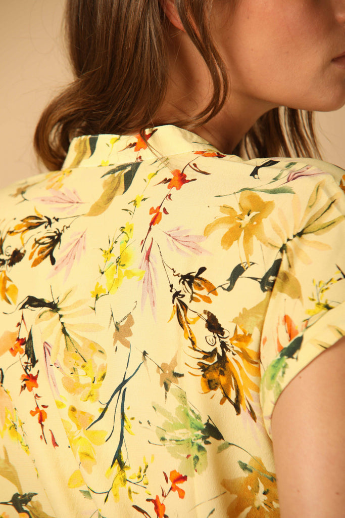 image 3 de chemise femme Adele MM couleur jaune motif fleuri