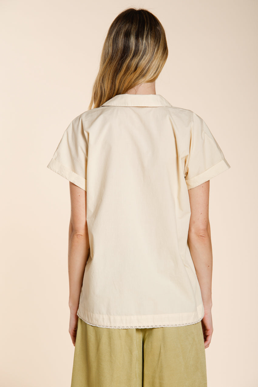 Livia Hemd Dame kurze Ärmel aus Popeline