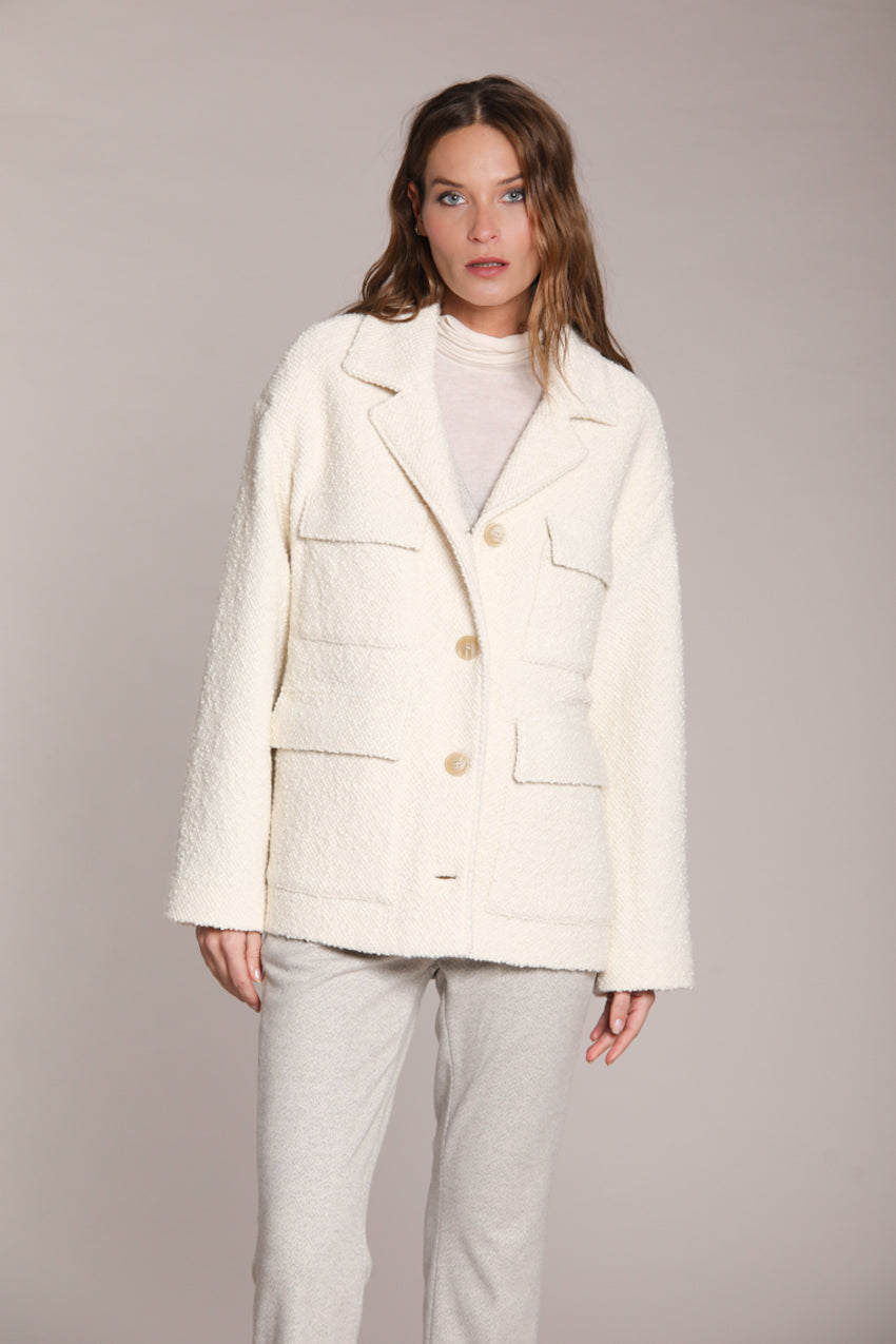 Foto 1 Gilda cappotto corto donna in jersey chicco riso