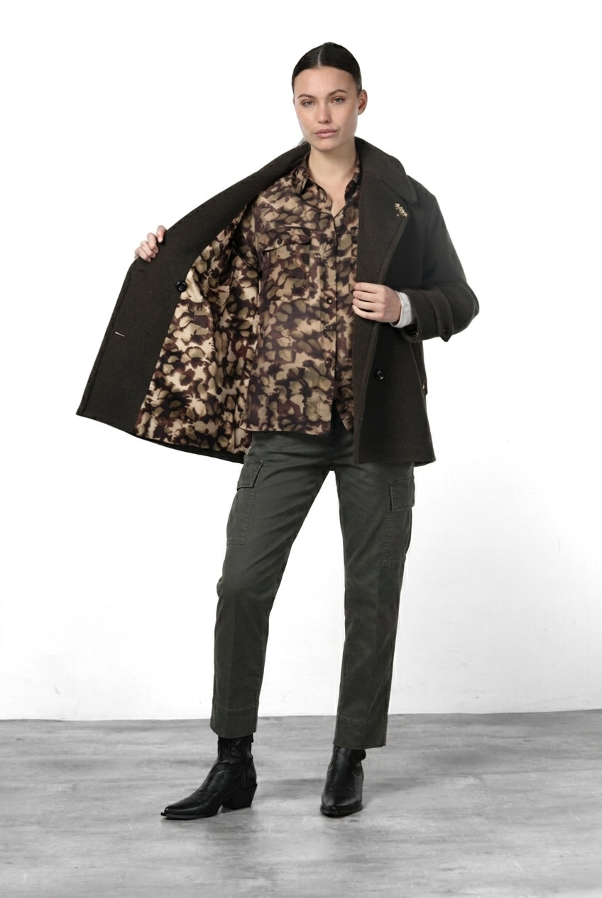 Manteau femme Leonie en drap de laine doux