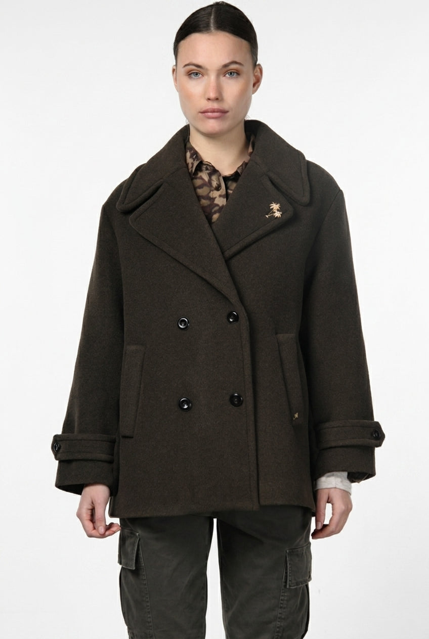 Manteau femme Leonie en drap de laine doux