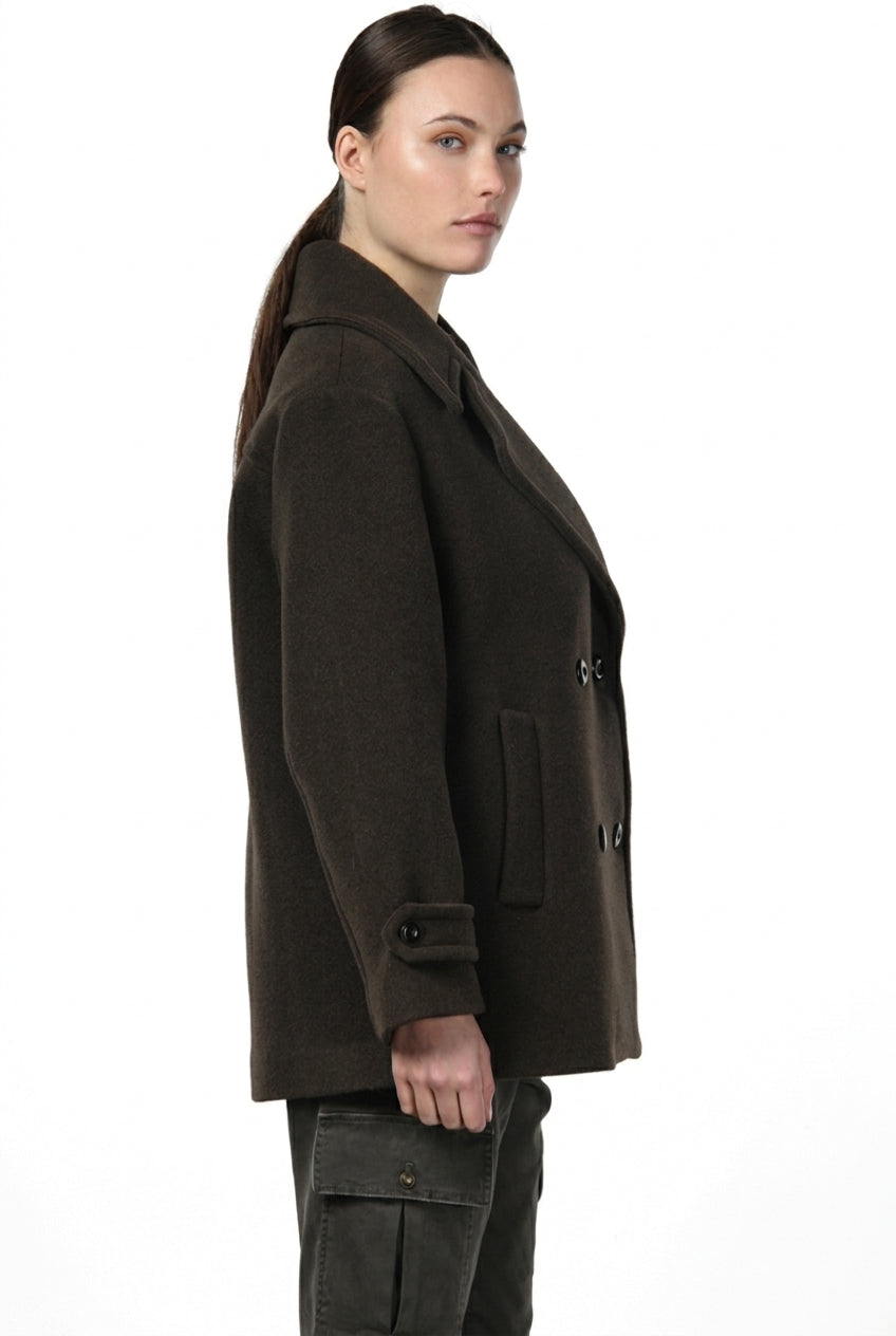 Manteau femme Leonie en drap de laine doux
