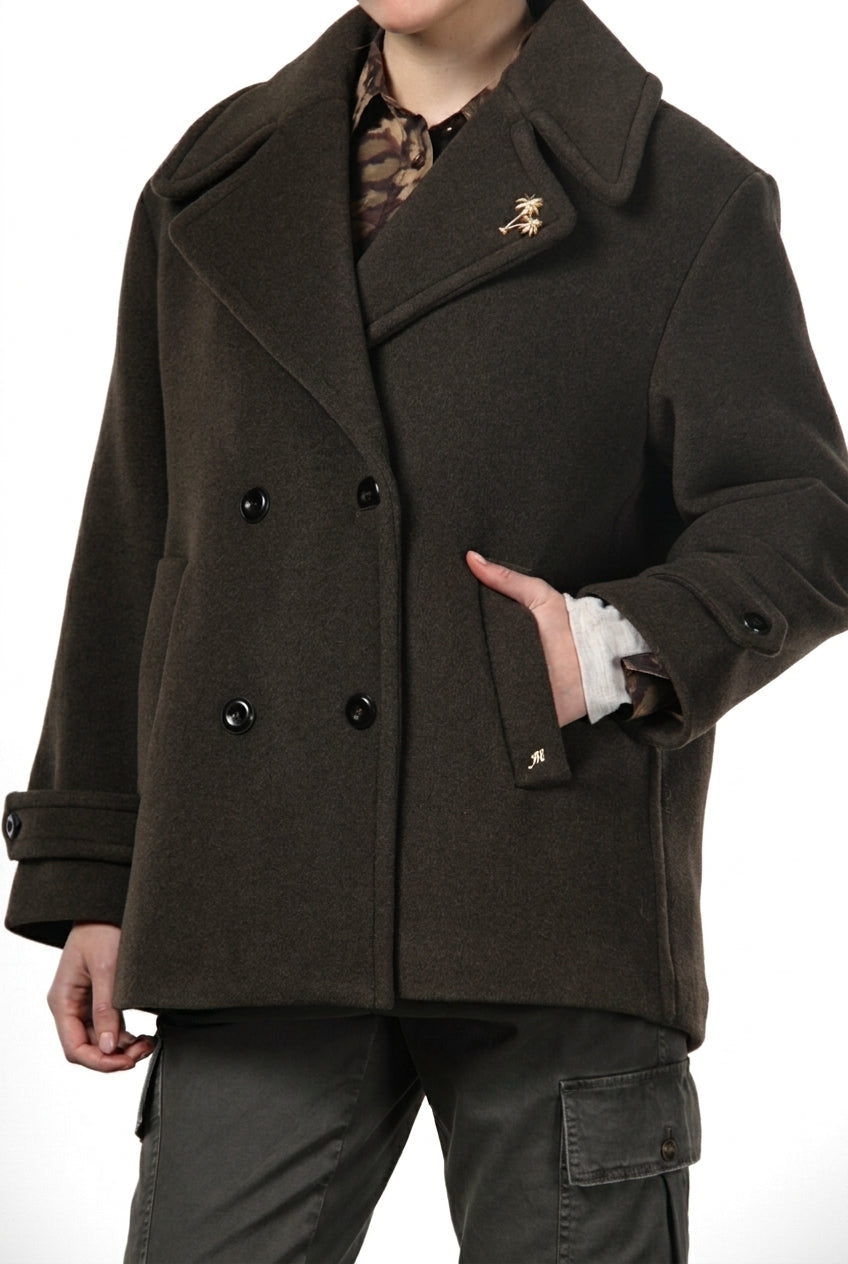 Manteau femme Leonie en drap de laine doux
