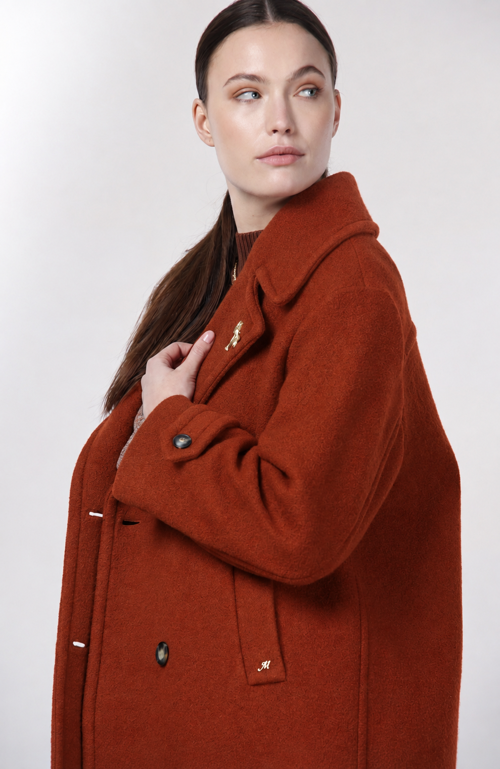 Leonie Damenmantel aus Wollbouclé