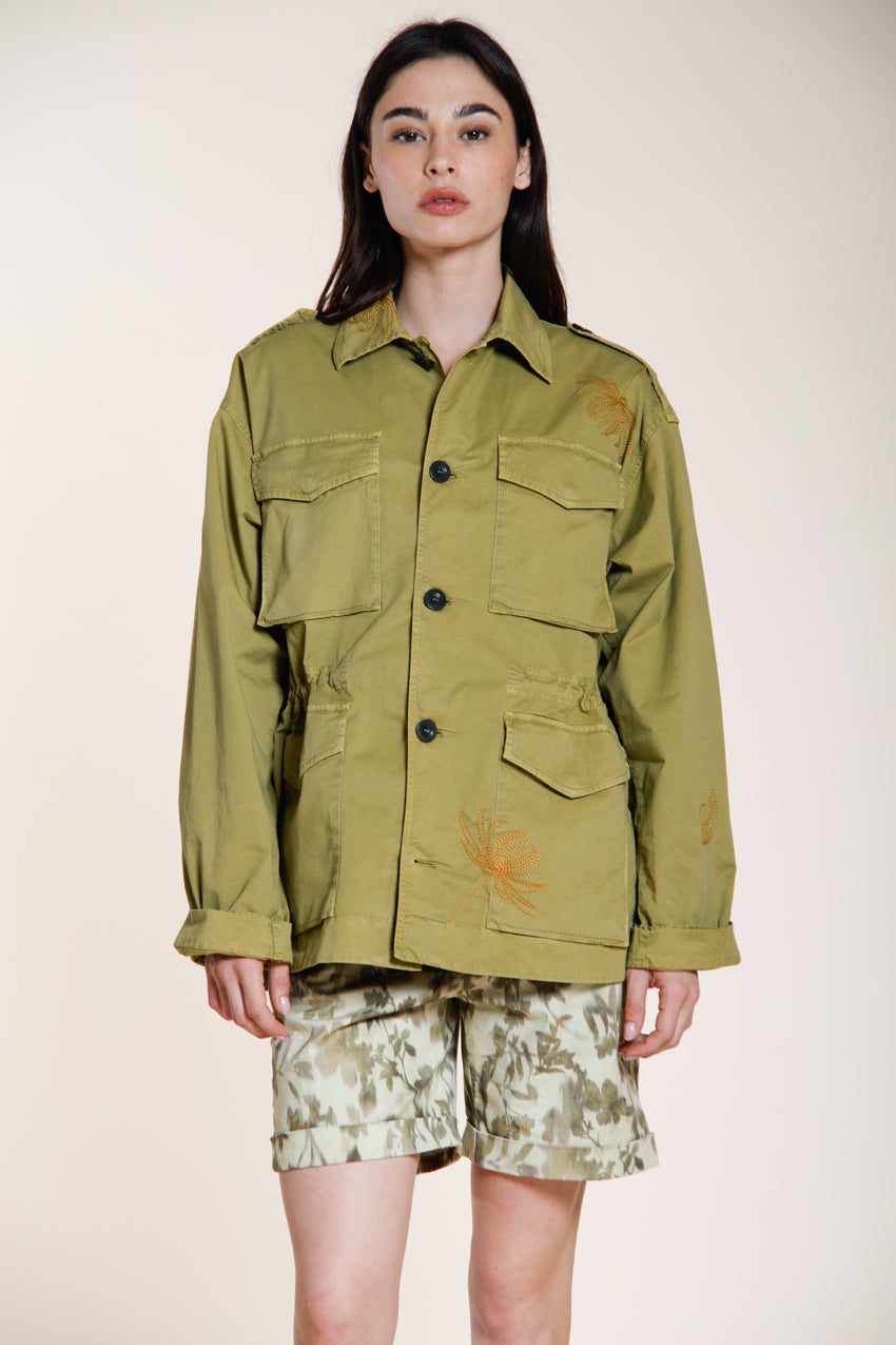 Florence New women's jacket in light stretch twill flower embroidery