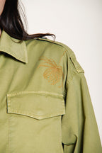 Florence New women's jacket in light stretch twill flower embroidery