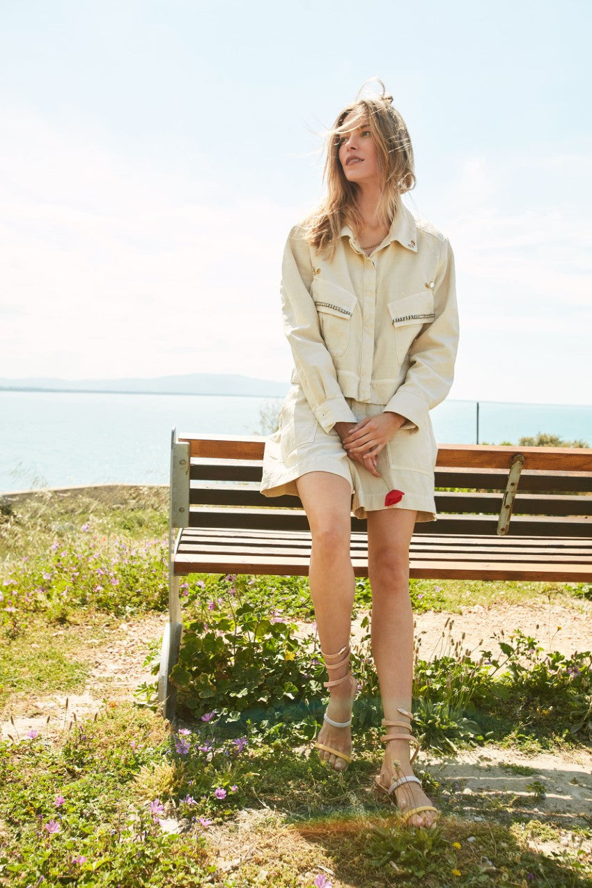 San Diego veste femme en coton flammé avec clous
